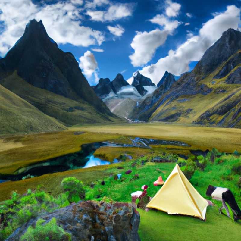 Four intrepid travelers traverse the breathtaking Huayhuash Circuit in Peru during the vibrant summer months, where towering snow-capped peaks, crystal-clear lakes, and verdant valleys create a mesmerizing Andean tapestry.