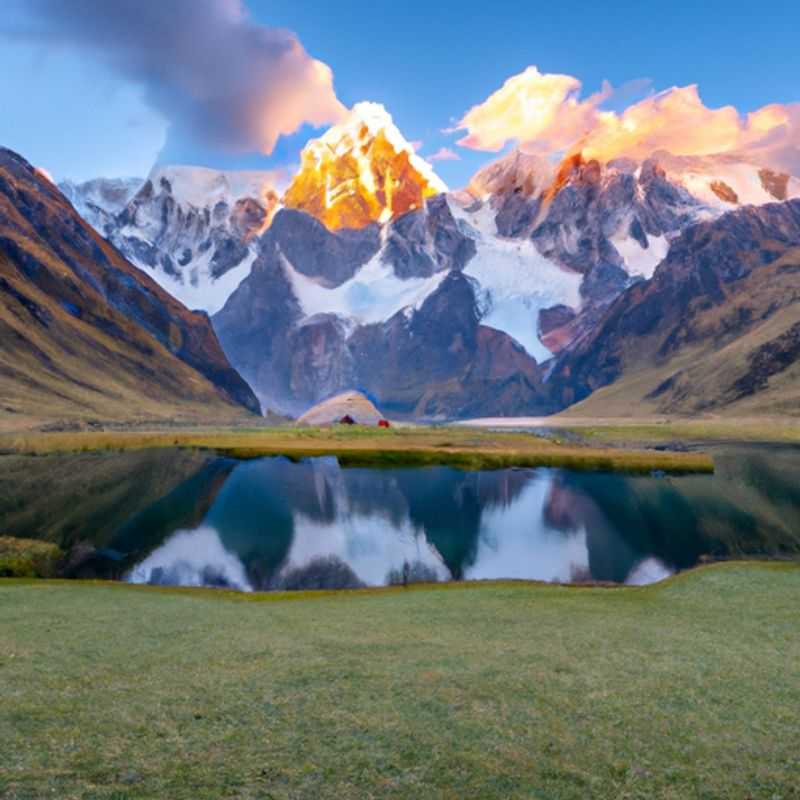 Four intrepid adventurers traversing the breathtaking Huayhuash Circuit in Peru, a 5-day odyssey during the transition from summer to fall, when nature's vibrant hues paint the landscape in a mesmerizing spectacle.