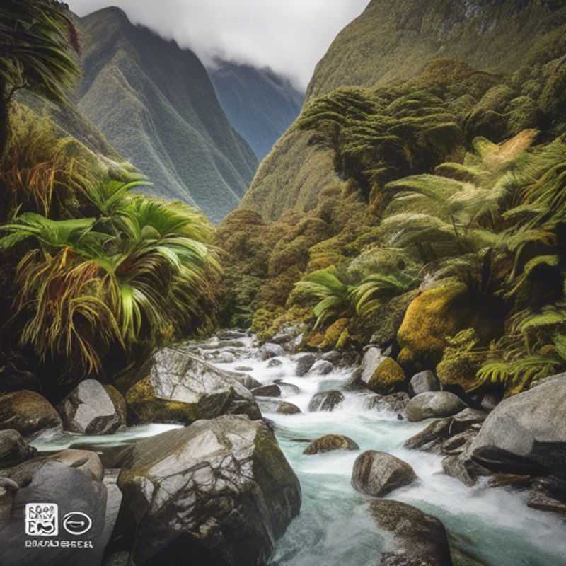 A family with children in a cozy caravan trailer, surrounded by the breathtaking landscapes of Milford Track, New Zealand, capturing the essence of adventure during their 24-hour journey between winter and spring.