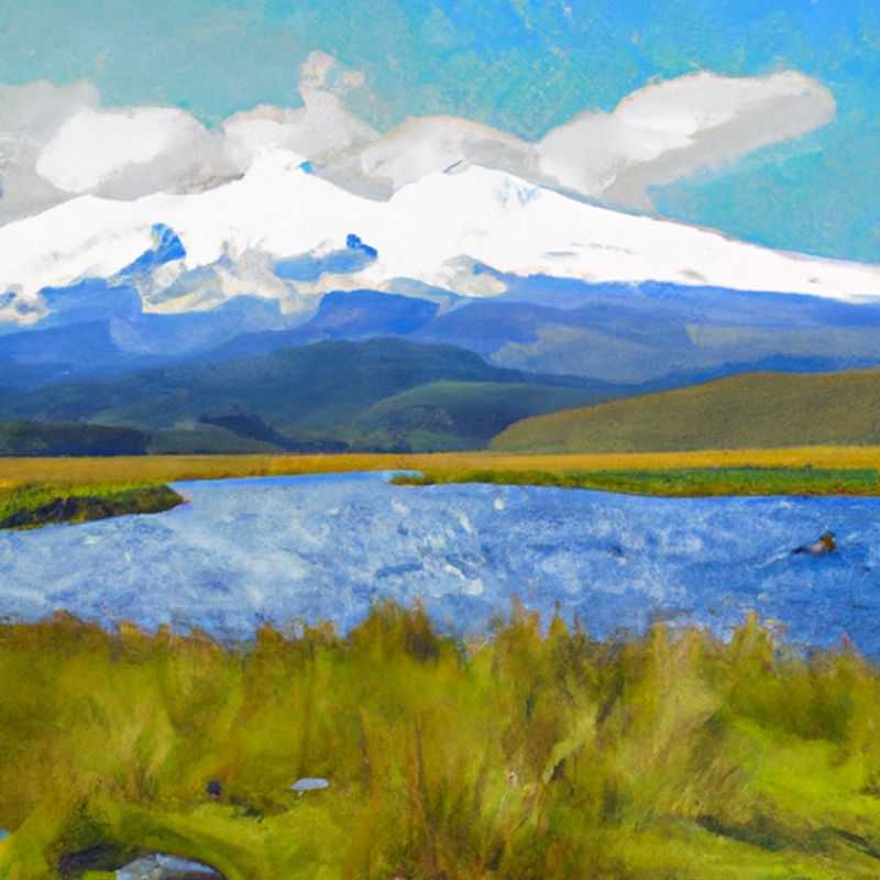 A family with wide-eyed children marvels at the majestic Cotopaxi volcano, its snow-capped summit piercing the azure sky of Cotopaxi National Park, Ecuador, during their adventurous 5-day summer sojourn.