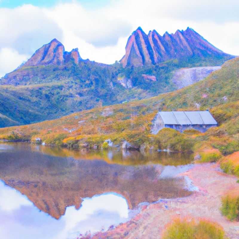 A solitary figure, backpack laden, stands amidst the breathtaking expanse of Overland Track, Australia, during a 5-day summer sojourn. The vast wilderness unfolds before them, inviting exploration and self-discovery.