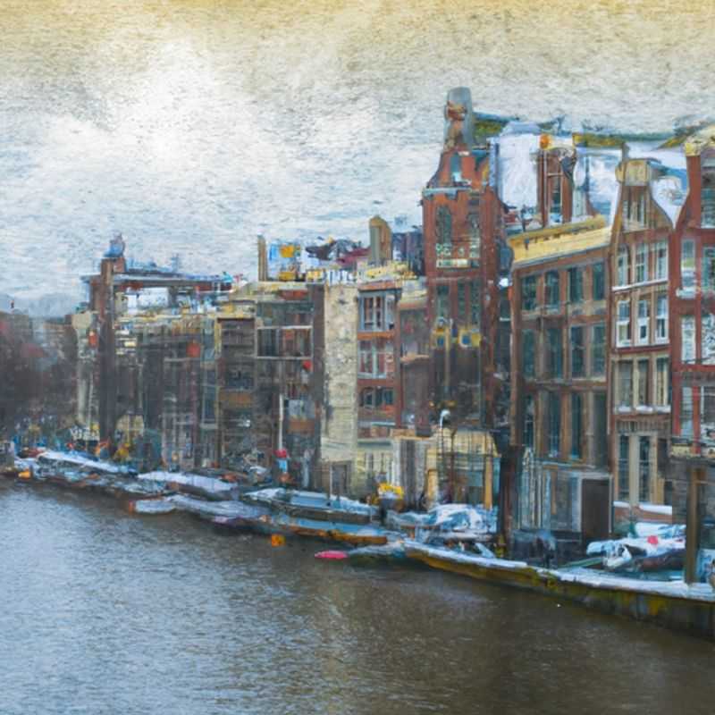 A family with gleeful children bundled up in warm winter attire, embarking on a delightful 4-day adventure in the picturesque city of Amsterdam, Netherlands, where quaint canals and charming architecture await their exploration.