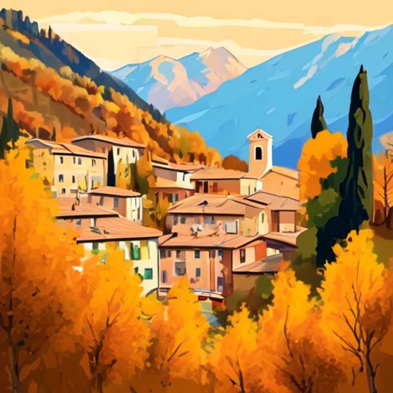 Six adventurous backpackers trekking through the breathtaking landscape of Alta Via 1 in the Italian Dolomites during autumn, showcasing the beauty of responsible eco-tourism.