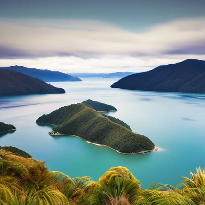 A group of six digital nomads, the Festivalgoer, trek through the stunning, snow-dusted landscape of the Queen Charlotte Track in New Zealand, embracing the crisp winter air on a 24-hour adventure.